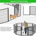 Decorative Garden Fence with Gate, 32 in(H) x 43 ft(L) Rustproof Metal Fence Panels No Dig Fence with Full Panel Gate, Dog Fence Outdoor for Yard, Animal Barrier Garden Fencing for Yard