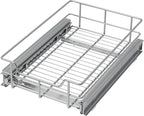 Pull Out Cabinet Organizer 11" W X 17" D, Slide Out Drawers For Kitchen Organizers and Storage, Pull Out Drawers For Cabinets Capacity Heavy Duty Caddy, Cabinet Shelves Chrome-Plated, Bathroom Pantry