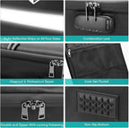 BALEINE Fireproof Document Box with Lock, Portable Fireproof Document Bag Waterproof Fire Proof File Boxes for Documents, File Organizer Box for Important Paperwork (Sliver, 16''x12.5''x11.5'')