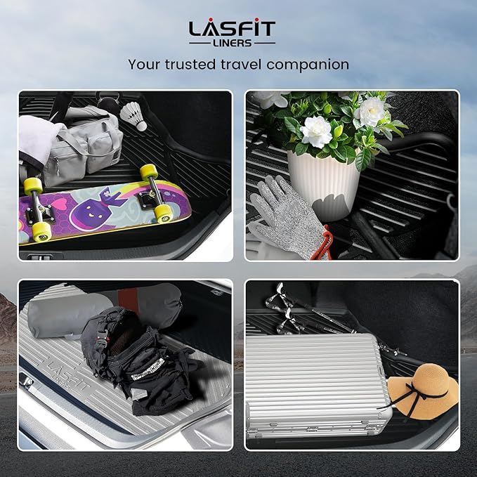 LASFIT Cargo Mat for Kia K4 2025 2026, All Weather TPE Custom Fit Car Trunk Mats Cargo Liners Accessoires for Kia K4 2025-2026, Black