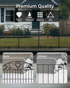 10 Panels No Dig Decorative Outdoor Garden Fence with Gate, 40 in(H) X 23.6 ft(L) Animal Barrier Fencing, Rustproof Portable Fence, Temporary Dog Fence Outdoor for Yard, Outside, Backyard