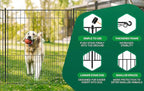 WESLEY'S CORNER Tall Fence Panels - 32”H x 29”L, No Dig Metal Dog Fence, Heavy Duty, Garden Border & Animal Barrier, Rustproof, Decorative Fencing for Backyards, Frontyards, Outdoors and Edging