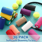 Treela 36 Pcs Self Adherent Bandage 4" X 5 Yard Wrap Breathable Cohesive Bandage Elastic Adhesive Tape for Stretch Athletic Sports Wrist Ankle(Refreshing Color)