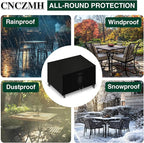 Heavy Duty Patio Furniture Covers Waterproof, 600D Outdoor Furniture Cover Waterproof for Sectional Sofa Couch, Outdoor Dining Table and Chair Set Covers 68''L x 38''W x 28''H, Black