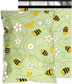 Poly Mailers 12x15.5 Inch 50 Pcs - Bee printed Shipping Bags, 2.4mil Thickness, Waterproof and Tear Resistant Mailing Envelopes, Self-Sealing Packaging Bags for Small Business