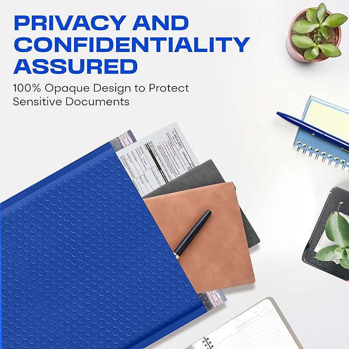 Royal Blue 12.5x19.5 Inch Large Poly Bubble Mailers #6 | Padded Envelopes with Self Seal | Air Lined Cushioned Bubble Mailer | Usable Size 12.5x15 | 100 Pack Bulk | Lightweight shipping Bags