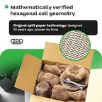 IDL Packaging 15.25" x 300' Refill Roll (Pack of 1) for MP-300W HexcelWrap Honeycomb Packing Paper Station, White - Natural Kraft Paper with Interlocking Slit Design for Shipping and Moving
