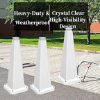 BESEA 3 Pack 28" Bright White Traffic Safety Cones with Weighted Base, High-Visibility Parking Cones for Driveways, Business Parking Lots, Garages, Indoor/Outdoor Use