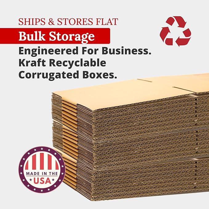 Partners Brand 14x10x5 Corrugated Cardboard Boxes, 14"L x 10"W x 5"H, Pack of 25 | Shipping, Packaging, Moving, Storage Box for Business, Strong Wholesale Bulk Boxes 14x10x5 14105