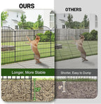 Metal Garden Fence 48in (H) x 20.3ft (L), 8 Panels + 9 Stakes Dog Fence Border Fence Animal Barrier, No Dig Garden Fencing for Yard Flower Bed Lawn Patio Outdoor, CTW4808 Black