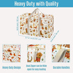 VENO 6 Pack Moving Bags and Large Christmas Storage Bins with lids. Alternative to Moving Boxes, Packing Supplies for College. Extra Large Heavy Duty Totes for Packaging (Holiday Pups, 6 Pack)
