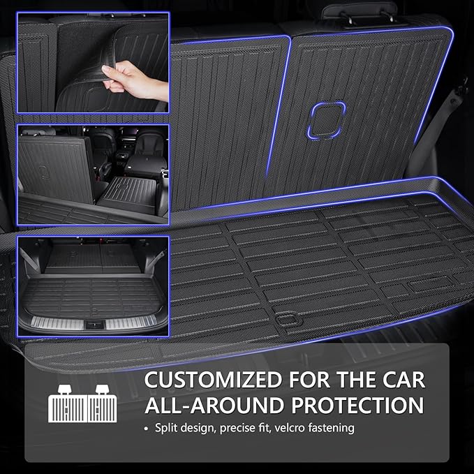 KELCSEECS® Floor Mats & Cargo Liner with Seatback Mats for 2025 Mazda CX-50 Hybrid,All Weather Protection TPE Floor Liners Front& Rear Row Full Set CX50 Hybrid Accessories Black