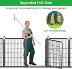 Decorative Garden Fence with Gate, 40 in(H) x 86 ft(L) Rustproof Metal Fence Panels No Dig Fence with Full Panel Gate, Dog Fence Outdoor for Yard, Animal Barrier Garden Fencing for Yard