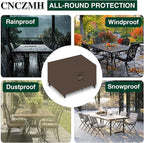 Heavy Duty Patio Furniture Covers Waterproof, 600D Outdoor Furniture Cover Waterproof for Sectional Sofa Couch, Outdoor Dining Table and Chair Set Covers 68''L x 38''W x 28''H, Brown