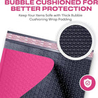 Hot Pink Large Poly Bubble Mailers 9.5x14.5 inch #4 | Self Seal Padded Envelopes Cushioned Bubble Mailer | Usable Size 9.5x13.5 | WaterProof | Lightweight mailing Shipping Bags | 200 Pack Bulk