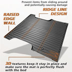 TripleAliners Truck Bed Mat & Floor Mats Front Rear Full Set Compatible with Toyota Tundra 2022-2024 2025 CrewMax Cab Accessories All Weather TPE Liners (5.5FT Truck Bed Mat+Floor Mats)