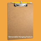 Achieva Recycled Wood Clipboard, Letter Size, Low Profile Clip with Pen Holder, 6 PK (68002)