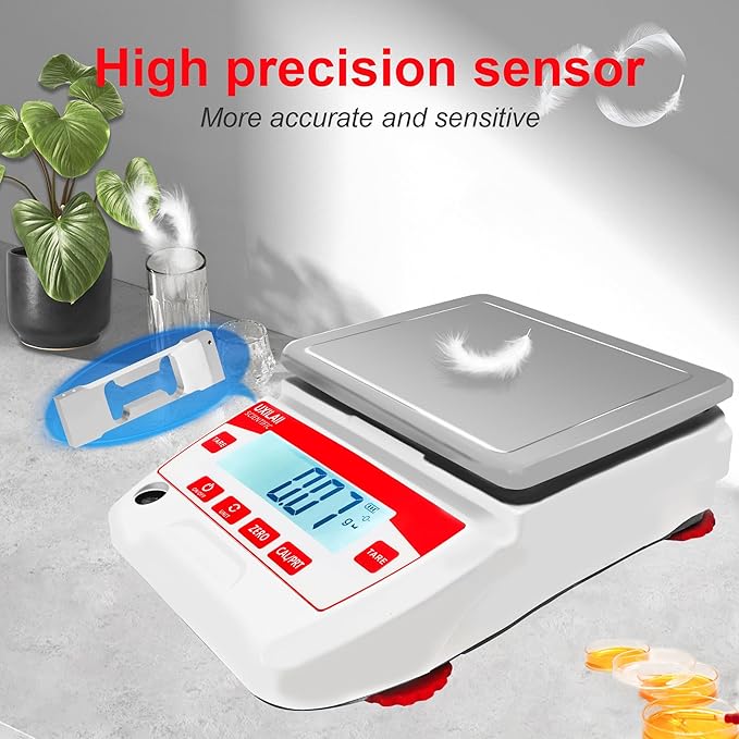 Lab Scale 3200g x 0.01g High Precision Electronic Analytical Balance 0.01g Accuracy Laboratory Balance Digtal Scale Gram Scale Jewelry Scale with 1Kg Calibration Weight