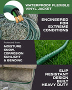 Iron Forge Cable 100ft Green Outdoor Extension Cord with 3 Outlets - 16/3 SJTW 100ft Extension Cord 3 Prong, 10 Amp All-Weather Heavy Duty Power Cable