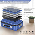 Fireproof Document Box, Hard Shell Fireproof Box, Document Organizer with Lock, Fireproof Water Resistant box, Portable Documents Safe Box for Important Document Certificates, Laptop, Passports, Blue
