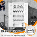 INTERGREAT Rolling Metal Cabinet with Wheels, 75" H Rolling Metal Cabinets with Pegboard, 18" D x 36" W Large Capacity Pulley Cabinet with Adjustable Shelves for Home Office, School, Garage(White)