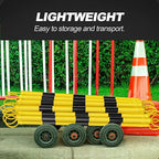 RoadHero 6 Pack 4 FT to 6.9 FT Retractable Cone Bar, Expandable Traffic Cone Bars for Parking Lots, Extendable Barricade for Road Construction, Black and Yellow, Cone Not Included