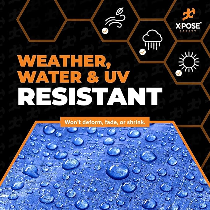Better Blue Poly Tarp 50' x 50' - Bulk Half Pallet (18 Pack) Multipurpose Protective Cover - Lightweight, Durable, Waterproof, Weather Proof - 5 Mil Thick Polyethylene - by Xpose Safety