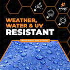Better Blue Poly Tarp 12' x 22' - Bulk Half Pallet (200 Pack) Multipurpose Protective Cover - Lightweight, Durable, Waterproof, Weather Proof - 5 Mil Thick Polyethylene - by Xpose Safety