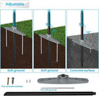 Patio 5' x 14' Outdoor Privacy Screen Freestanding Temporary Fence Panels Net Cover with Metal Poles for Outside Backyard Pool Garden Air Conditioner Fencing, Green