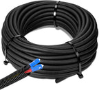 Sasylvia 1/4" x 25 ft Split Wire Loom Tubing Automotive Wire Loom Assortment Split Cable Sleeves Bulk Flexible Electrical Conduit Protective Kit