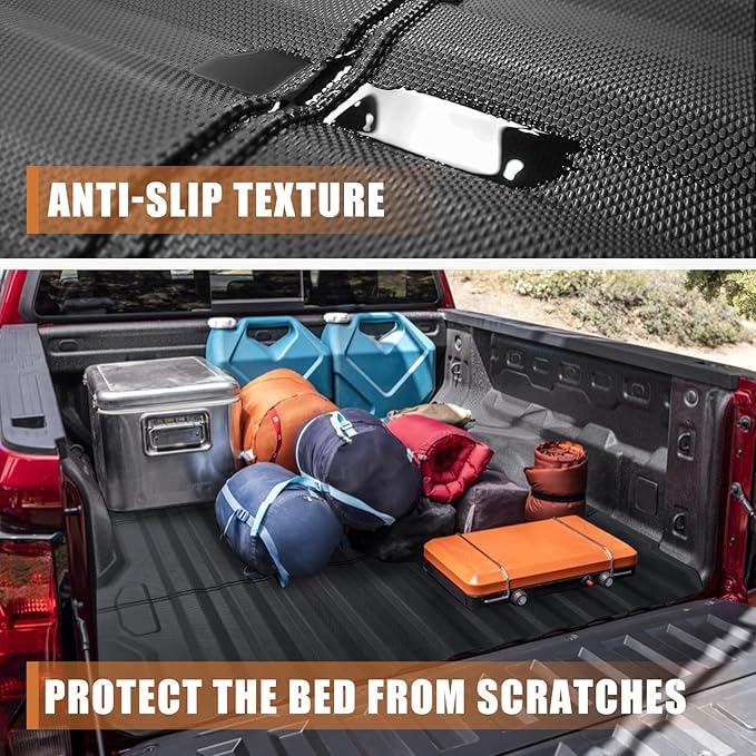 TripleAliners Truck Bed Mat Compatible with Chevy Colorado/GMC Canyon 2023 2024 2025 2026 Accessories 5FT Vehicle Perfectly Flush All Weather Protection TPE Heavy Duty Pickup Car Bed Cargo Mat