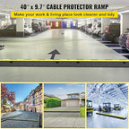 VEVOR Cable Protector Ramp, 5 Packs 2 Channels Speed Bump, Rubber Modular Humps Rated 11000 LBS Load Capacity, Protective Wire Cord Ramp Driveway Rubber Traffic Speed Bumps Cable Protector