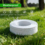 White Waterproof Extension Cord 100ft, 13A 1625W 16AWG ETL-Certified for Outdoor Use, Garden/Heavy Duty Tool Power