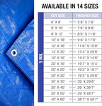 30x50 Blue Waterproof Tarp – Heavy Duty 5 MIL Thick Outdoor Tarpaulin Cover - Multi Purpose Protection for Camping, Tent, Roof, Patio, Pool, Floor, Furniture, Boat, Truck Beds, Pack of 1