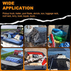 Seven Sparta 4’ x 4’ Large Cargo Net for Pickup Truck Bed Stretches to 7' x 7' for Truck Bed, Trailer, Trunk, SUV with 12 Bonus D Clip Carabiners Cargo Net for Large Loads (Black, 4'x4')