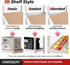 HOMEDANT 5 Tier Storage Shelves Adjustable Laminated Boltless Garage Metal Shelving Unit Heavy Duty Utility Rack Shelf Warehouse Pantry Closet Kitchen (3, (L) 48.1" W, White)