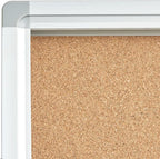 Lockable Display Case 24x36 - Enclosed Cork Bulletin Board with Locking Door, Wall Mounted Aluminum Notice Board for Office, School, Posters, Cards