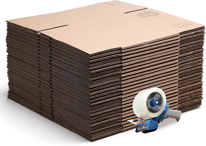 The Boxery 7"x5"x4" Brown/Kraft Corrugated Cardboard Shipping Boxes 100-Pack | Mailing, Packing, Moving & Storage for Business/Home – Durable - Eco-Friendly, Recyclable - Made in the USA