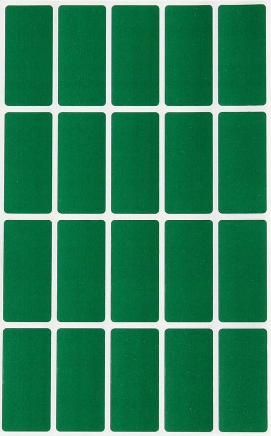 Royal Green 1.57 inch x 0.75 inch Stickers Rectangular Labels in Green (40mm x 19mm) - 1000 Pack
