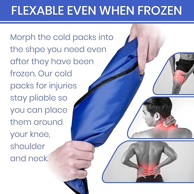 rester's choice Ice Pack for Injuries Reusable, Soft Gel Flexible - (Large: 11"x14.5") for Hip, Shoulder, Knee, Back - Comfy Cold Pack Compress for Swelling, Bruises, Surgery (Mint-Green, 1 Pack)