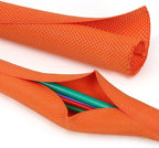 Split Braided Cable Sleeve，Flexible Wire Loom Tubing, Automotive Cord Protector Pet Proof, Cable Management for Computer TV Electric Wires Harness 16ft (Orange, 30mm（1-3/16")