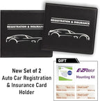 CANOPUS Car Registration and Insurance Holder, Car Document Holder, Vehicle Registration and Insurance Card Holder, Wallet for Auto, Trailer, Motorcycle, Truck, Vehicle Paperwork Organizer (2 Pack)