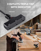 DEWENWILS 30 Ft Retractable Extension Cord Reel, Ceiling/Wall Mount 16/3 Gauge SJTW Power Cord with 3 Electrical Outlets Pigtail for Garage and Shop, 10 Amp Circuit Breaker, Metal Plate, UL Listed