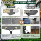 Heavy Duty Patio Furniture Covers Waterproof, 600D Outdoor Furniture Cover Waterproof for Sectional Sofa Couch, Outdoor Dining Table and Chair Set Covers 74''L x 47''W x 28''H, Grey