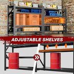 5000LBS Metal Steel Storage Shelves - 71.3" W Black 4 Tier Heavy Duty Rack Commercial Industrial Shelving with Adjustable Shelf for Basement Garage Warehouse - 71.3" W x 24" D x 70" H