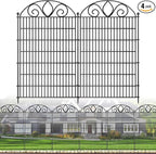 4 Panels No Dig Tall Garden Fence Panel – 48" H X 10.5' L Rustproof Metal Dog Fence Outdoor for Yard, Decorative Animal Barrier Fence for Pet, Garden Border, Patio, Flower Beds| Temporary Fencing