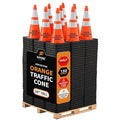 Xpose Safety 28 Inch Orange Traffic Cones - Heavy Duty 10lb 6" & 4" Collar - Bulk Half Pallet 150 Pack - Multipurpose PVC Plastic Safety Cone Parking, Soccer, Caution & Construction - DOT Approved