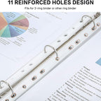 Sheet Protectors, PANDRI 600 Pack Clear Heavy Duty Plastic Page Protectors Sheet Reinforced 11-Hole Fit for 3 Ring Binder Fits Standard 8.5 x 11 Paper, 9.25 x 11.25 Top Loaded, Excluding Acid