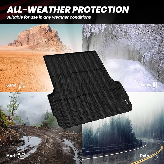 LASFIT Truck Bed Mat Fit for Chevrolet Chevy Colorado/GMC Canyon 2023 2024 2025 2026 5FT Accessories, Vehicle Bed Mat Custom Fit Flush All Weather Protection TPE Pickup Car Bed Cargo Trunk Liner