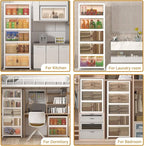 Extra Large Stackable Storage Bins with Lids & Wheels, Foldable Plastic Storage Bins (White, 220QT-55QT/14GAL*4Pack)